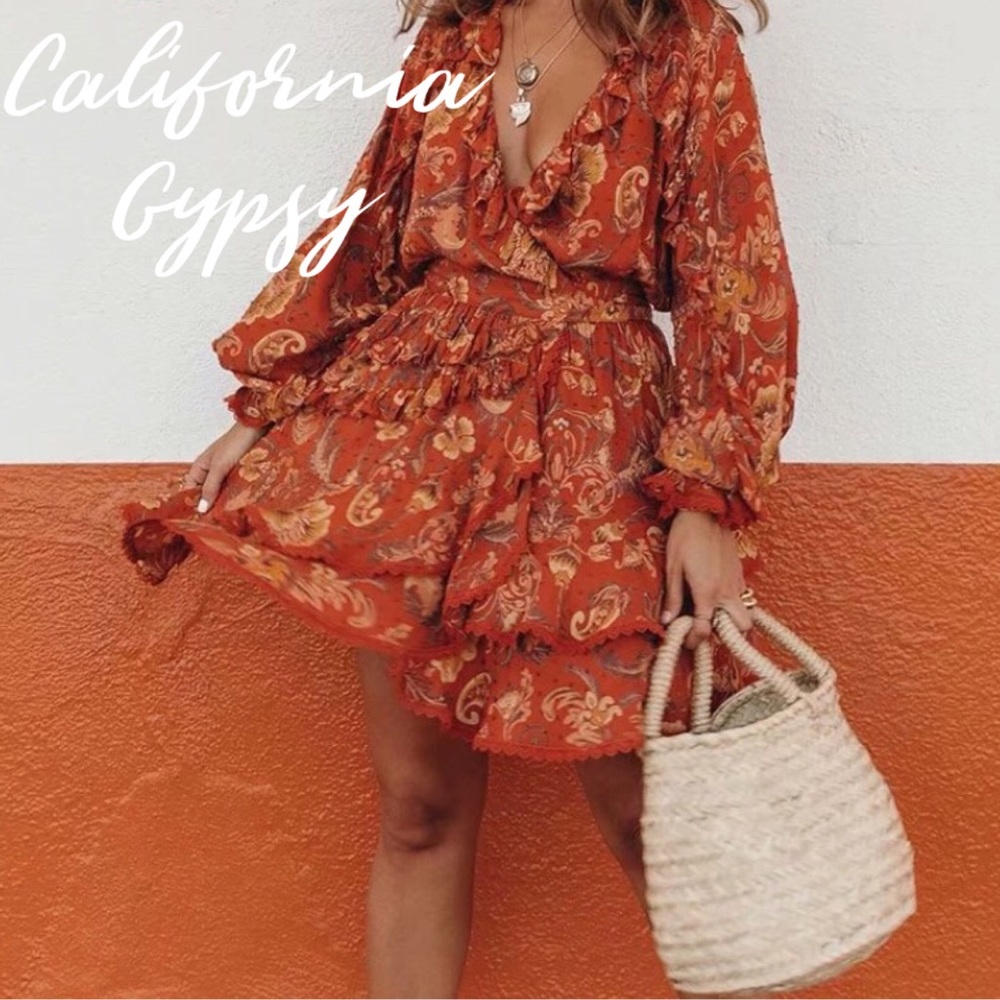 Ruffle Front Wrap Dress LAST ONEπ - Picture 5 of 16